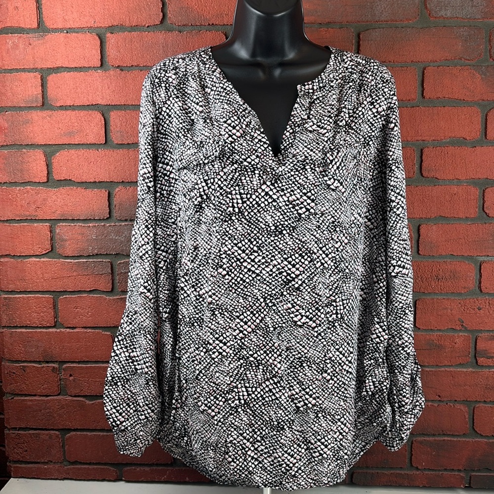 Jasmine‎ & Juliane Blouse Womans Large Snake Skin Print